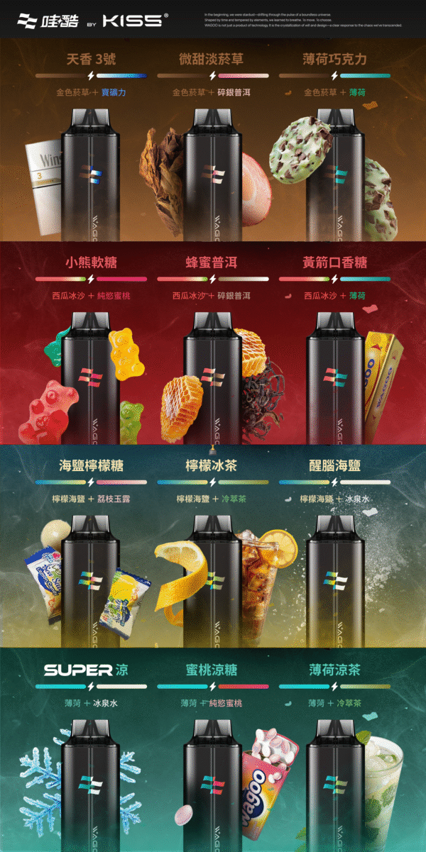 迪拜爆款【WAGOO❣️哇酷拋棄式6500口❣️】by KIS5 的高端品牌 【滿7送1請備注口味】